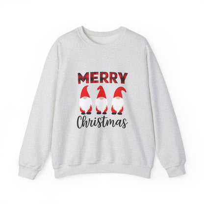 Unisex Heavy Blend™ mw2009 | Merry Christmas Gnome Sweatshirt – Buffalo Plaid Holiday Crewneck | Cozy Unisex Winter Gift