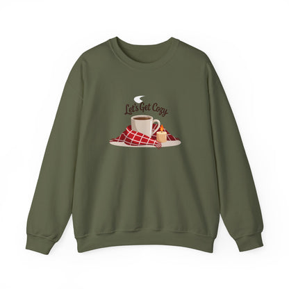 Unisex Heavy Blend™ mw2119 | Let’s Get Cozy Sweatshirt – Warm Winter Coffee Crewneck, Cute Cozy Holiday Gift for Her