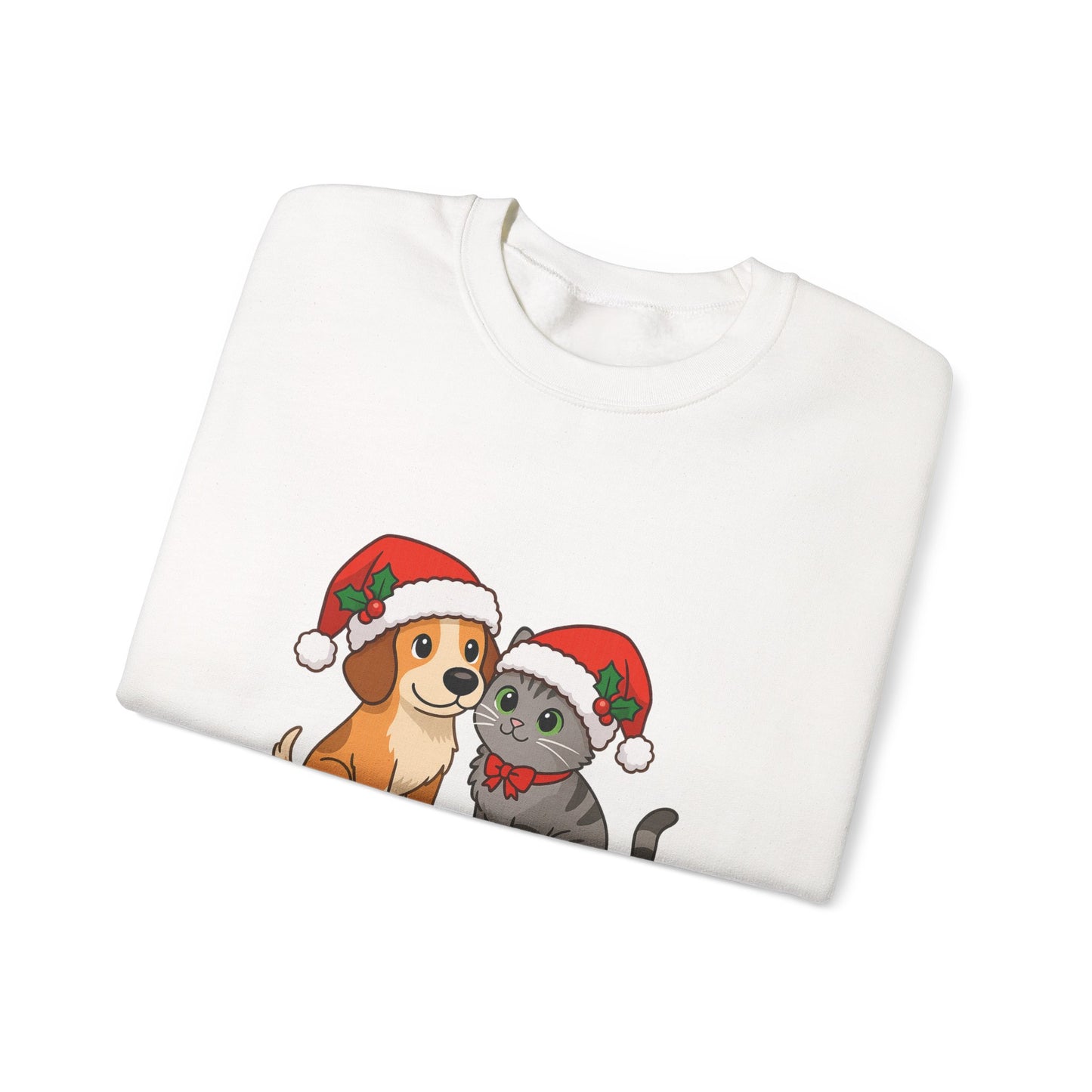 Unisex Heavy Blend™ mw2098 | Santa Paws Dog & Cat Christmas Sweatshirt – Cute Holiday Crewneck, Festive Xmas Gift for Pet Lovers