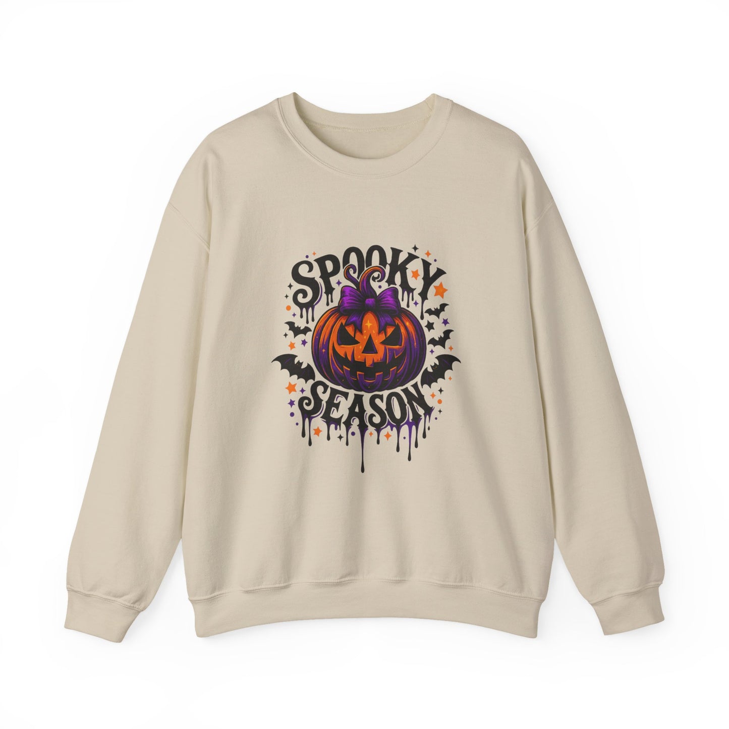 Unisex Heavy Blend™ Spooky Season Halloween Sweatshirt – Pumpkin Bat Gothic Fall Shirt | mw1021