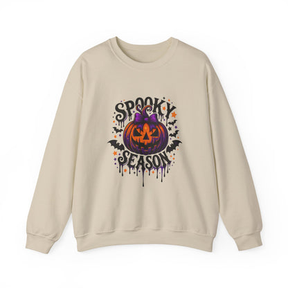 Unisex Heavy Blend™ Spooky Season Halloween Sweatshirt – Pumpkin Bat Gothic Fall Shirt | mw1021