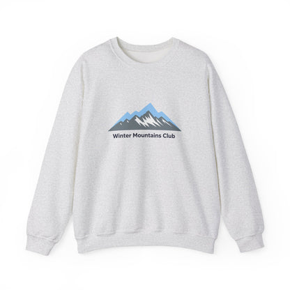 Unisex Heavy Blend™ mw2069 | Winter Mountains Club Sweatshirt – Outdoors Hiking Adventure Crewneck, Cozy Winter Pullover Sweater