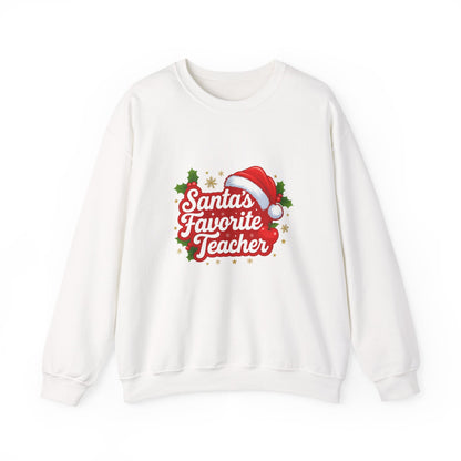 Unisex Heavy Blend™ mw2089 | Santa’s Favorite Teacher Sweatshirt – Cute Christmas Gift for Teachers, Holiday Pullover