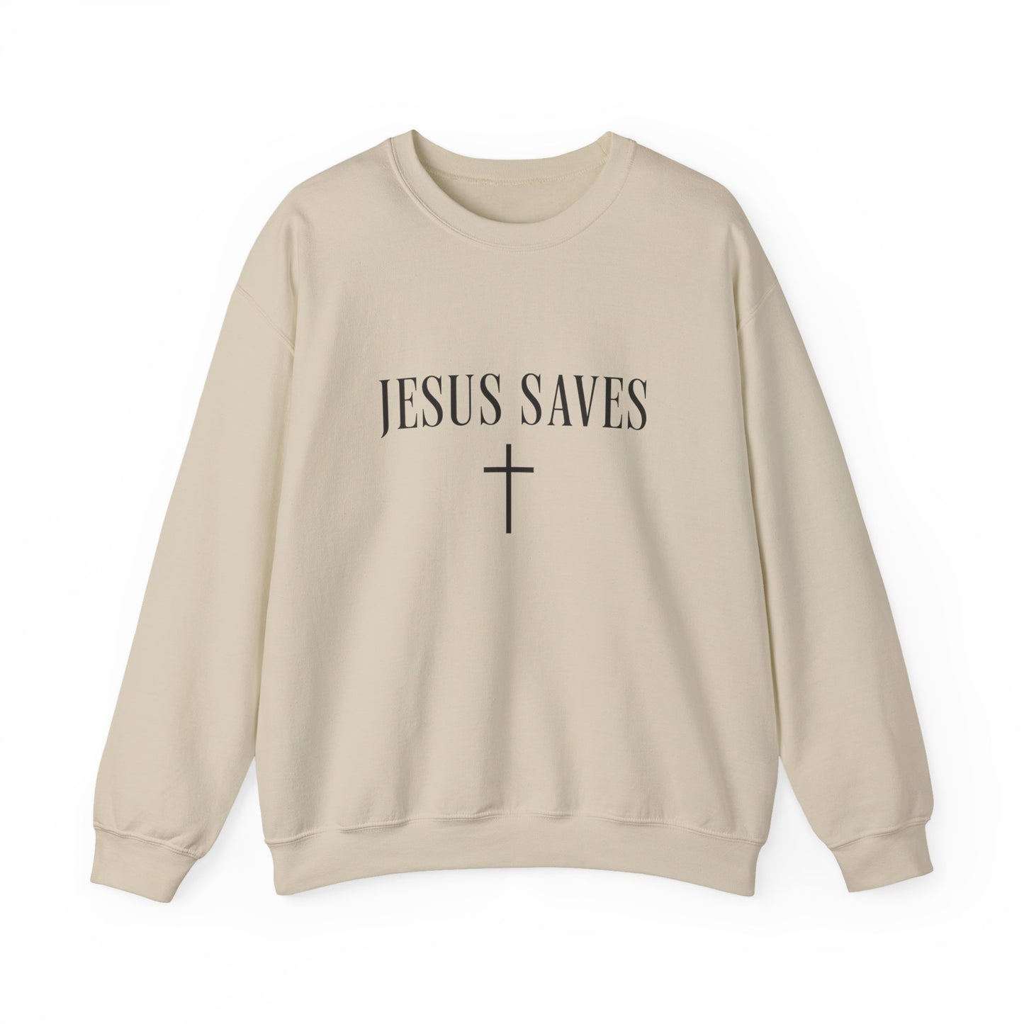 Unisex Heavy Blend™ Jesus Saves Christian Sweatshirt – Faith Cross Crewneck | Inspirational Religious Gift | mw2001