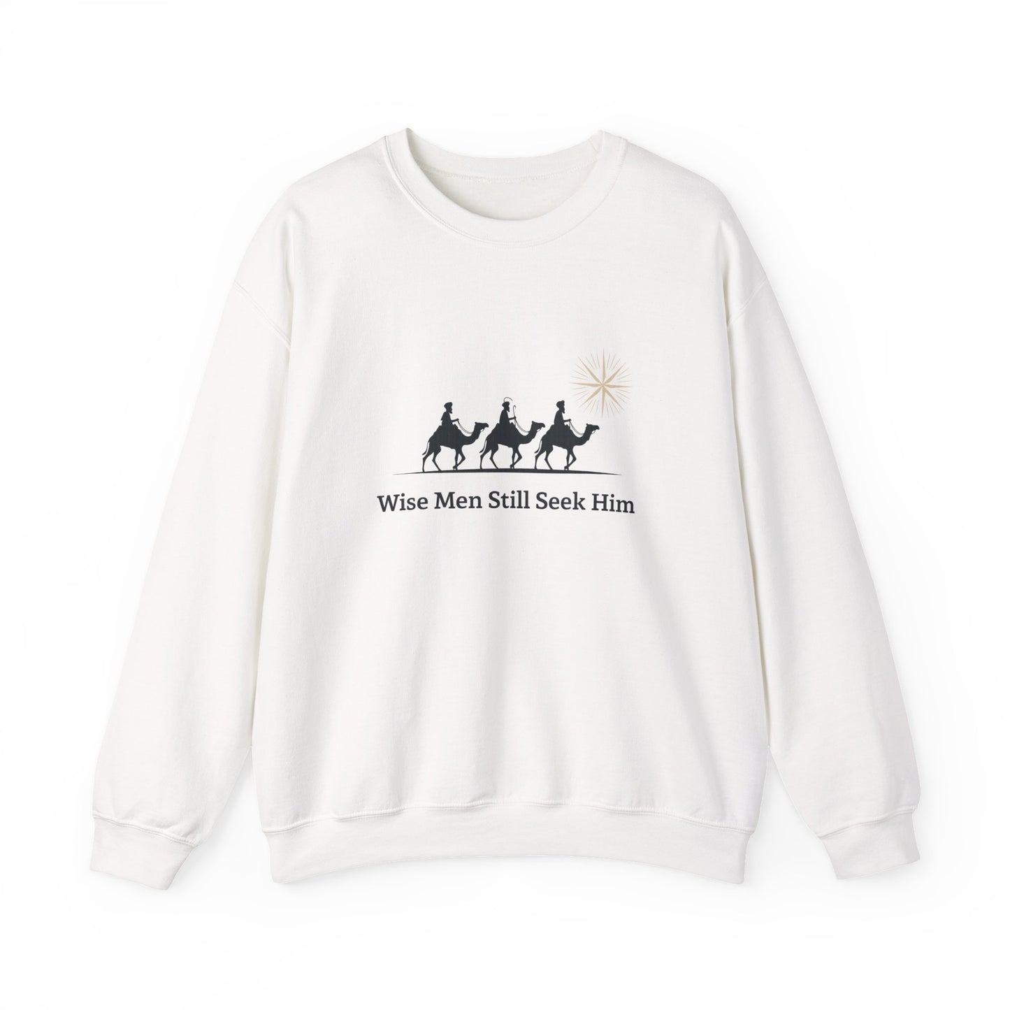 Unisex Heavy Blend™ mw2104 | Wise Men Still Seek Him Christian Christmas Sweatshirt – Nativity Holiday Crewneck, Faith Based Xmas Gift