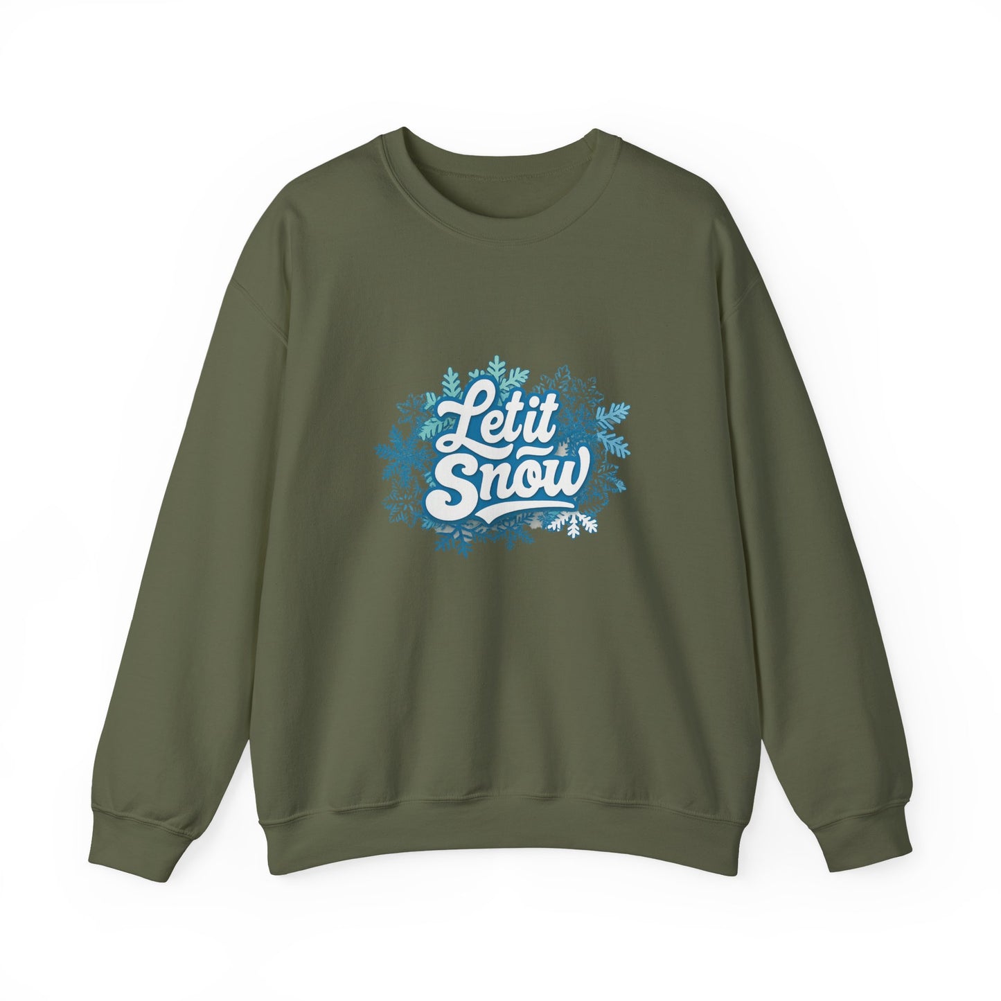 Unisex Heavy Blend™ mw2066 | Let It Snow Christmas Sweatshirt – Winter Snowflake Holiday Crewneck, Festive Pullover Sweater