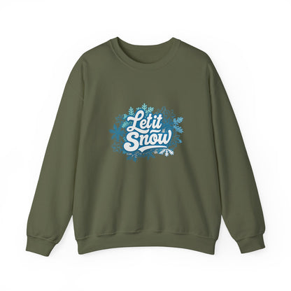 Unisex Heavy Blend™ mw2066 | Let It Snow Christmas Sweatshirt – Winter Snowflake Holiday Crewneck, Festive Pullover Sweater
