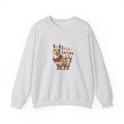 Unisex Heavy Blend™ mw2124 | Fa La La Llama Christmas Sweatshirt – Funny Holiday Llama Crewneck, Cute Festive Xmas Gift
