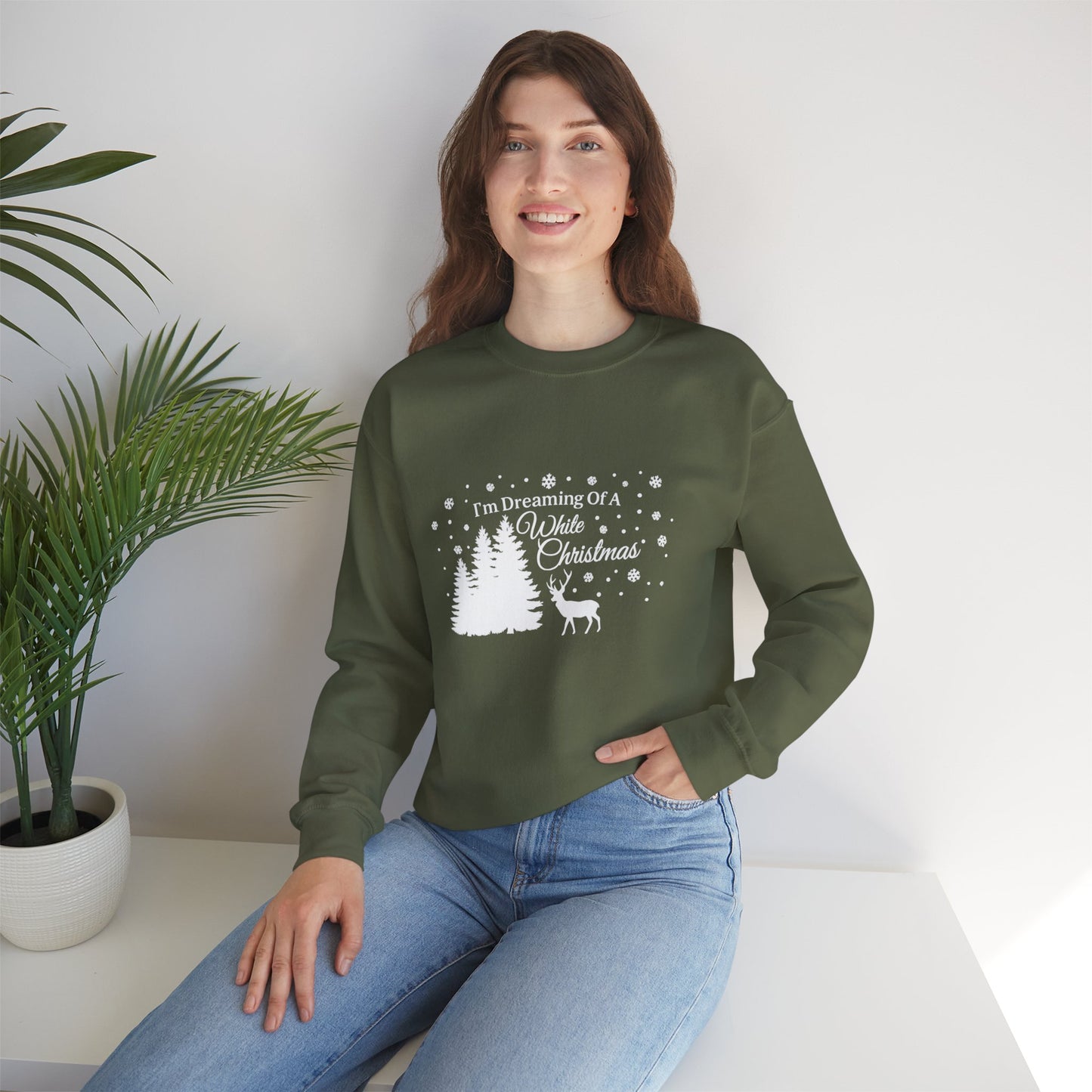 Unisex Heavy Blend™ mw2025 | I’m Dreaming of a White Christmas Sweatshirt – Snowflake Winter Holiday Crewneck | Cozy Unisex Gift