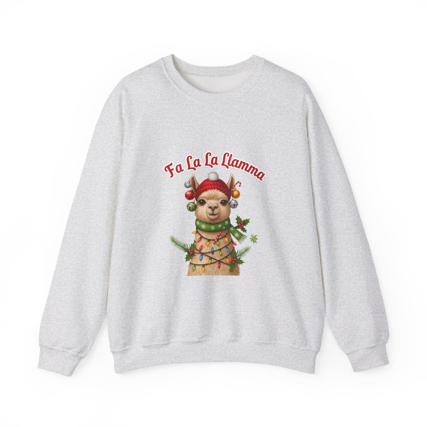 Unisex Heavy Blend™ mw2125 | Fa La La Llama Christmas Sweatshirt – Funny Holiday Llama Crewneck, Cute Festive Xmas Gift