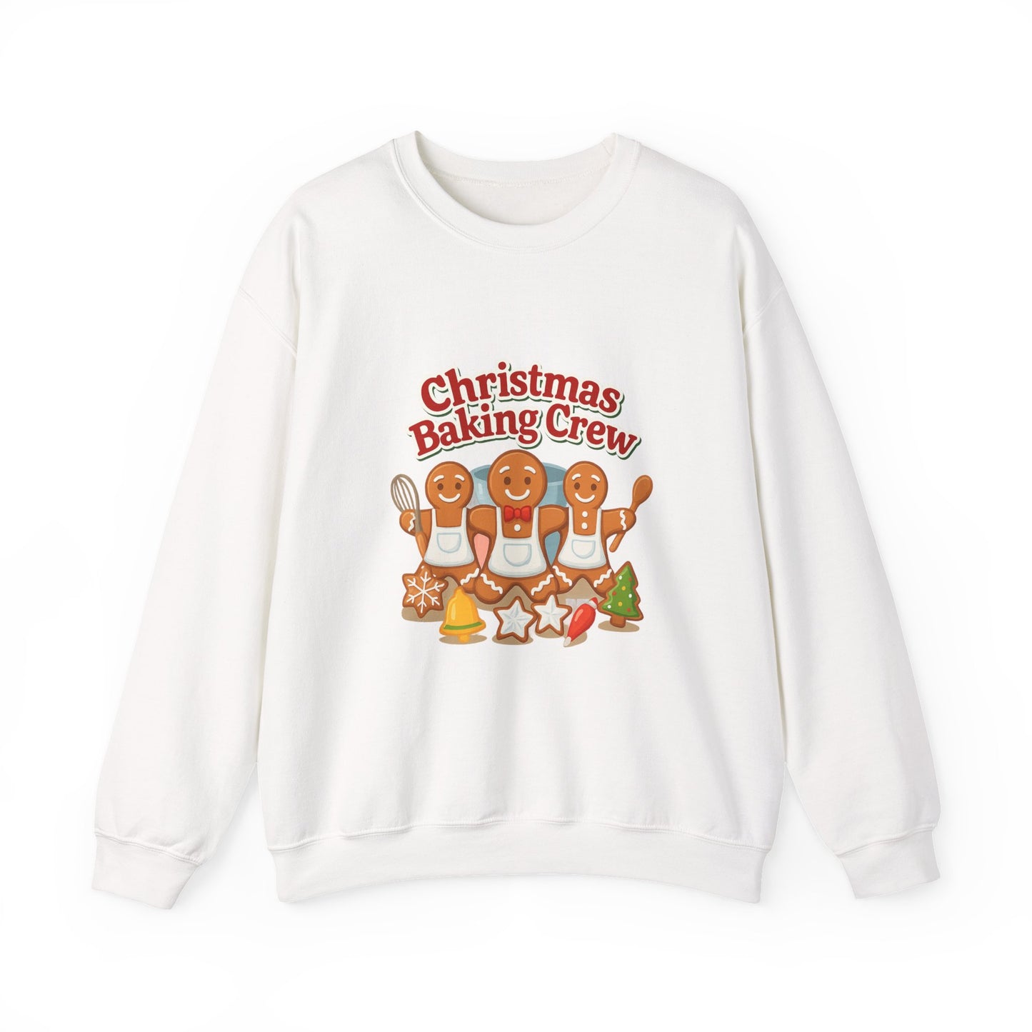 Unisex Heavy Blend™ mw2093 | Christmas Baking Crew Sweatshirt – Cute Gingerbread Cookie Holiday Pullover, Family Christmas Baking Shirt