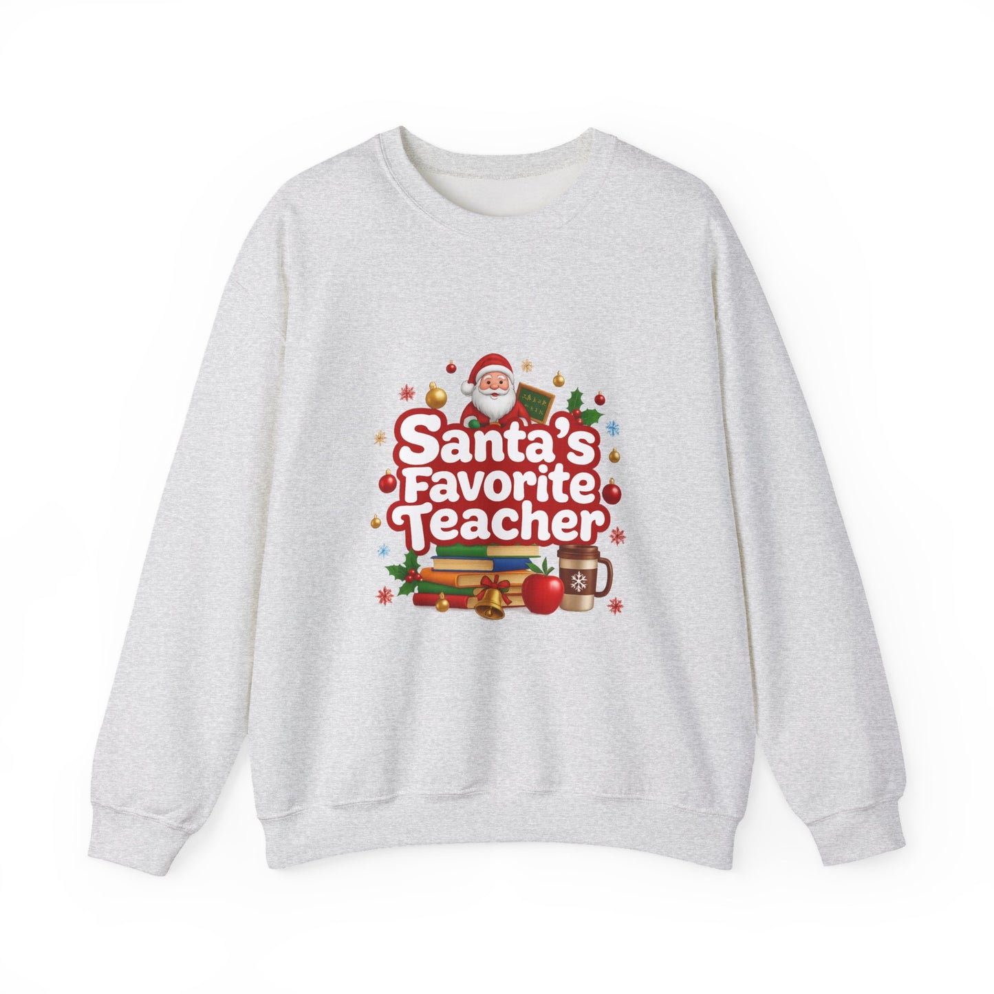 Unisex Heavy Blend™ mw2088 | Santa’s Favorite Teacher Christmas Sweatshirt – Cute Holiday Gift for Teachers, Festive Pullover