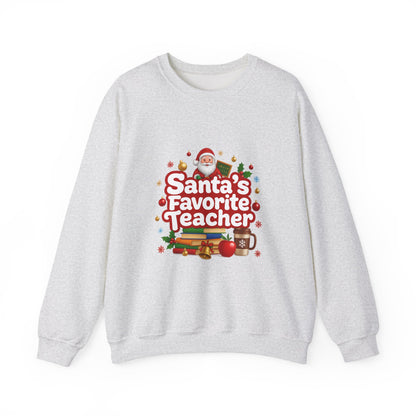 Unisex Heavy Blend™ mw2088 | Santa’s Favorite Teacher Christmas Sweatshirt – Cute Holiday Gift for Teachers, Festive Pullover