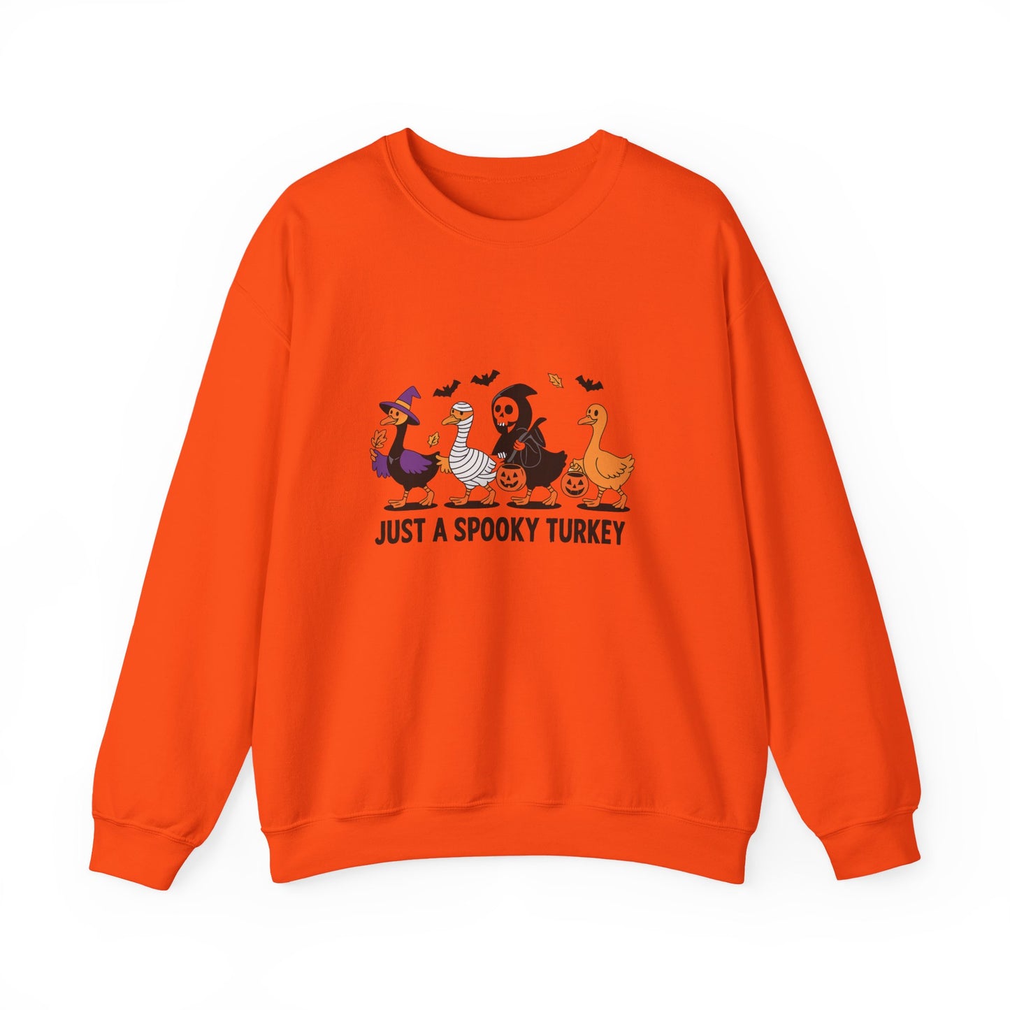 Unisex Heavy Blend™ Just a Spooky Turkey Sweatshirt – Funny Halloween Crewneck | mw1025