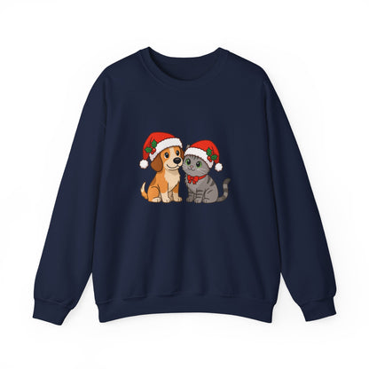 Unisex Heavy Blend™ mw2098 | Santa Paws Dog & Cat Christmas Sweatshirt – Cute Holiday Crewneck, Festive Xmas Gift for Pet Lovers