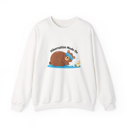 Unisex Heavy Blend™ mw2082 | Hibernation Mode On Bear Sweatshirt – Cozy Winter Sleepy Animal Pullover, Cute Lazy Day Sweater Gift