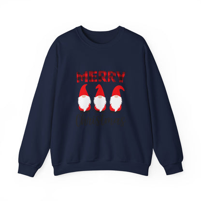 Unisex Heavy Blend™ mw2009 | Merry Christmas Gnome Sweatshirt – Buffalo Plaid Holiday Crewneck | Cozy Unisex Winter Gift