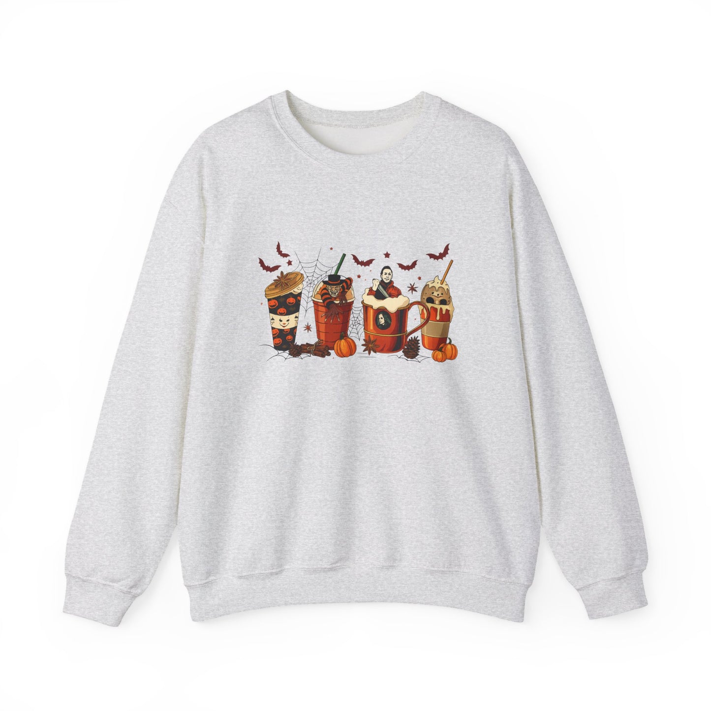 Unisex Heavy Blend™ Halloween Coffee Sweatshirt – Spooky Season Pumpkin Latte Crewneck | mw1012
