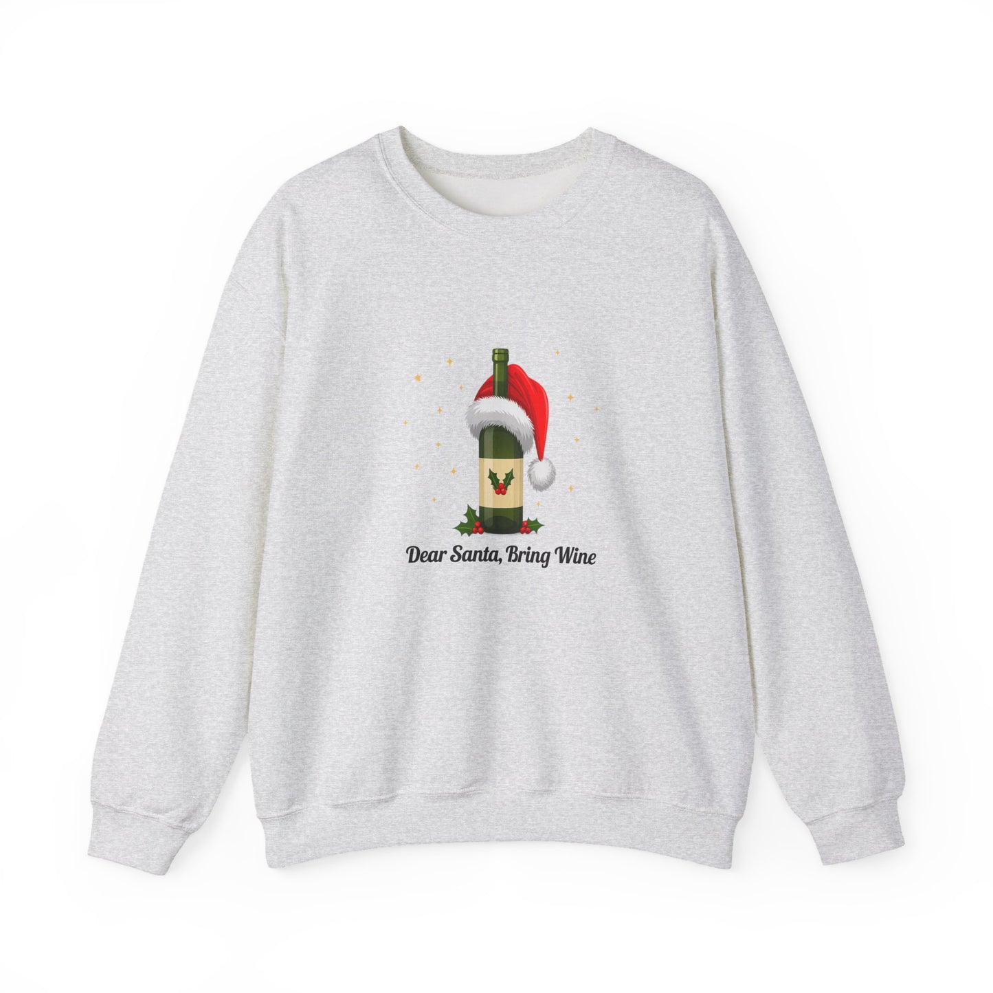 Unisex Heavy Blend™ mw2103 | Dear Santa Bring Wine Christmas Sweatshirt – Funny Holiday Crewneck, Festive Xmas Gift for Wine Lovers