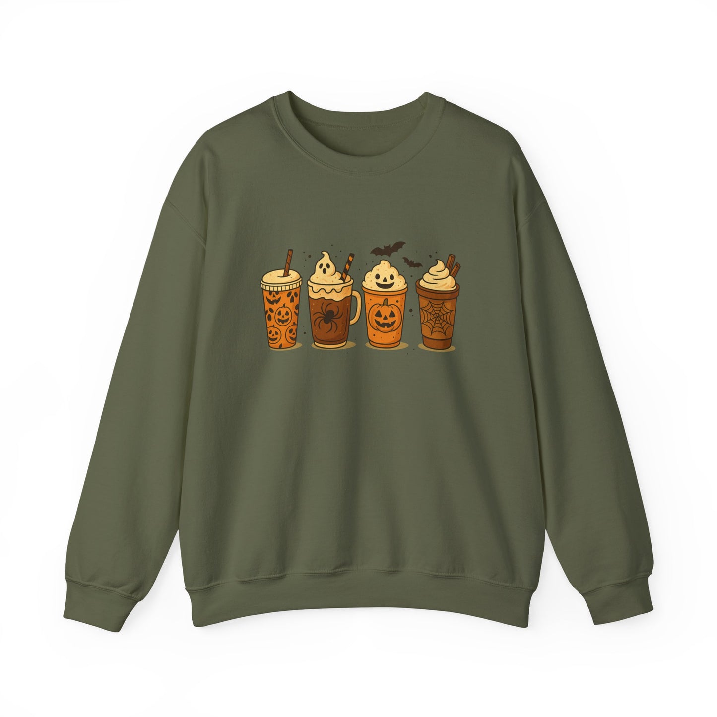 Unisex Heavy Blend™ Spooky Season Coffee Sweatshirt – Pumpkin Latte Halloween Vibes | mw1017