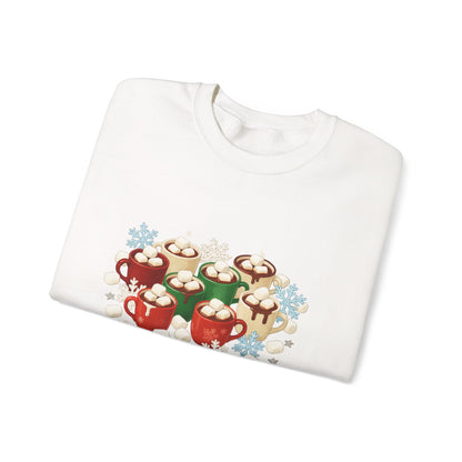 Unisex Heavy Blend™ mw2071 | Hot Cocoa Christmas Sweatshirt – Festive Marshmallow Mug Holiday Crewneck, Winter Hot Chocolate Pullover Sweater