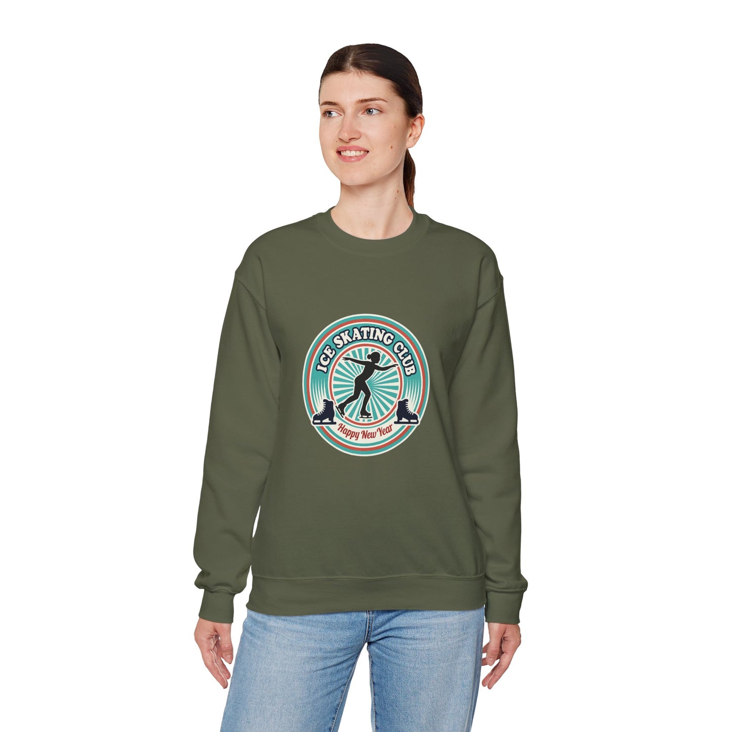 Unisex Heavy Blend™ mw2083 | Ice Skating Club Sweatshirt – Retro Winter Skater Pullover, Cozy Figure Skating Sweater Gift for Skaters