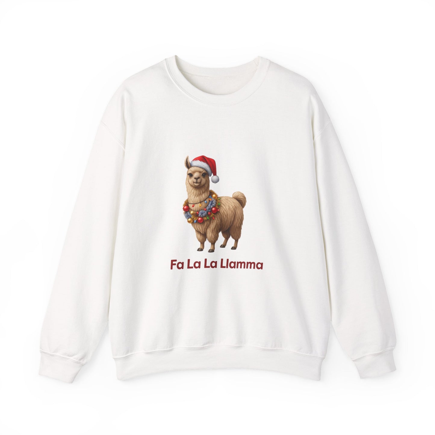 Unisex Heavy Blend™ mw2126 | Fa La La Llama Christmas Sweatshirt – Funny Holiday Llama Crewneck, Cute Festive Xmas Gift