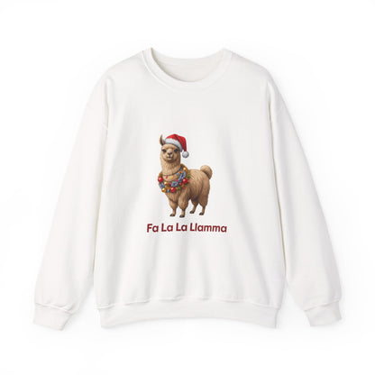 Unisex Heavy Blend™ mw2126 | Fa La La Llama Christmas Sweatshirt – Funny Holiday Llama Crewneck, Cute Festive Xmas Gift