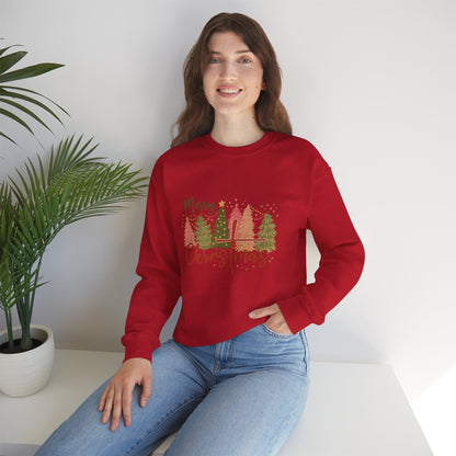 Unisex Heavy Blend™ mw2042 | Merry Christmas Sweatshirt – Faith Cross Holiday Crewneck, Christian Christmas Pullover, Festive Winter Outfit