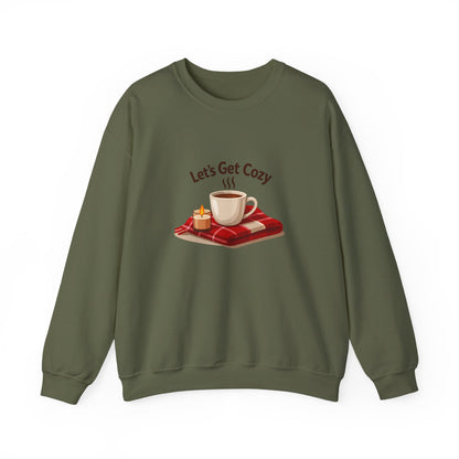 Unisex Heavy Blend™ mw2118 | Let’s Get Cozy Sweatshirt – Warm Winter Coffee Crewneck, Cute Cozy Holiday Gift for Her