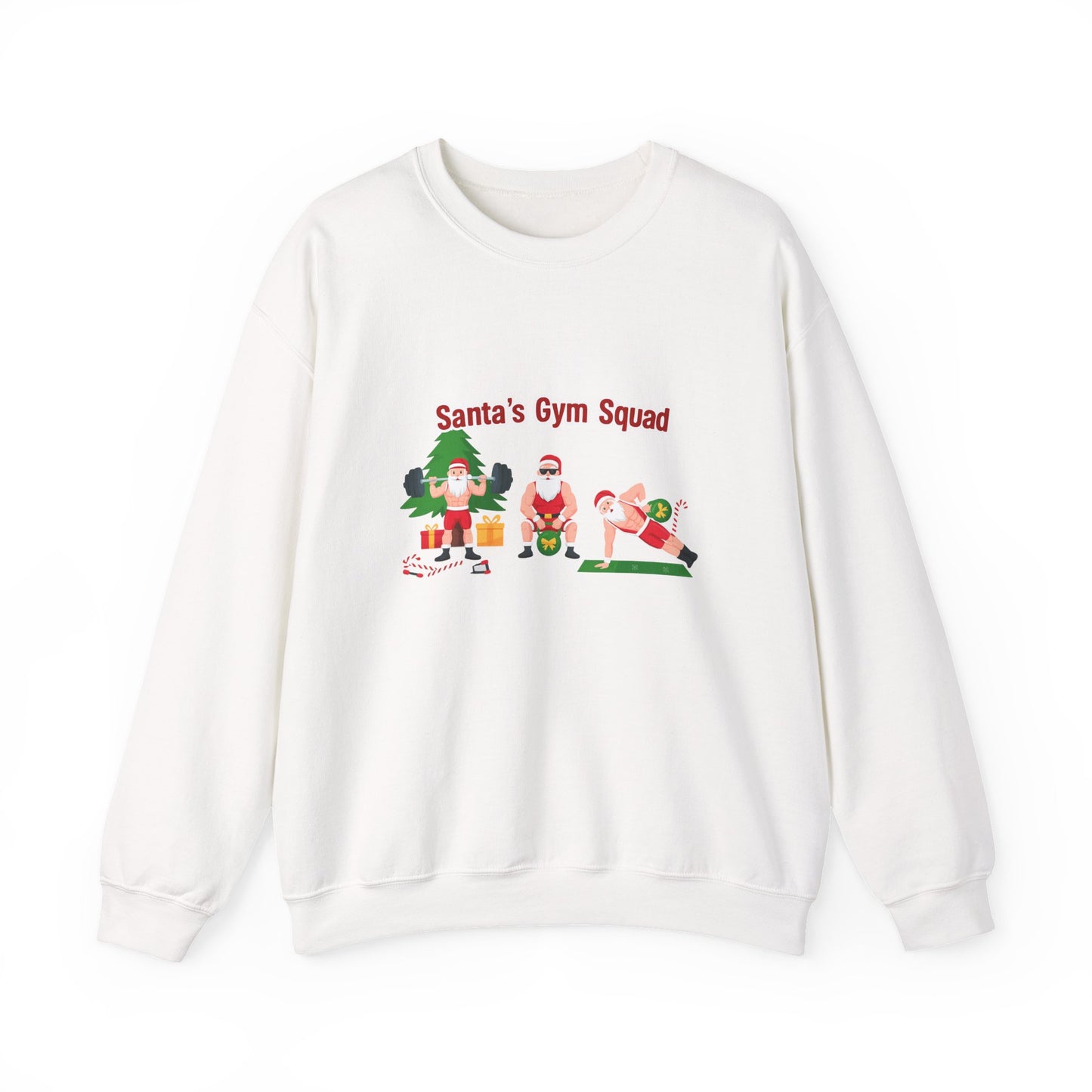 Unisex Heavy Blend™ mw2129 | Santa’s Gym Squad Christmas Sweatshirt – Funny Workout Holiday Crewneck, Festive Fitness Xmas Gift