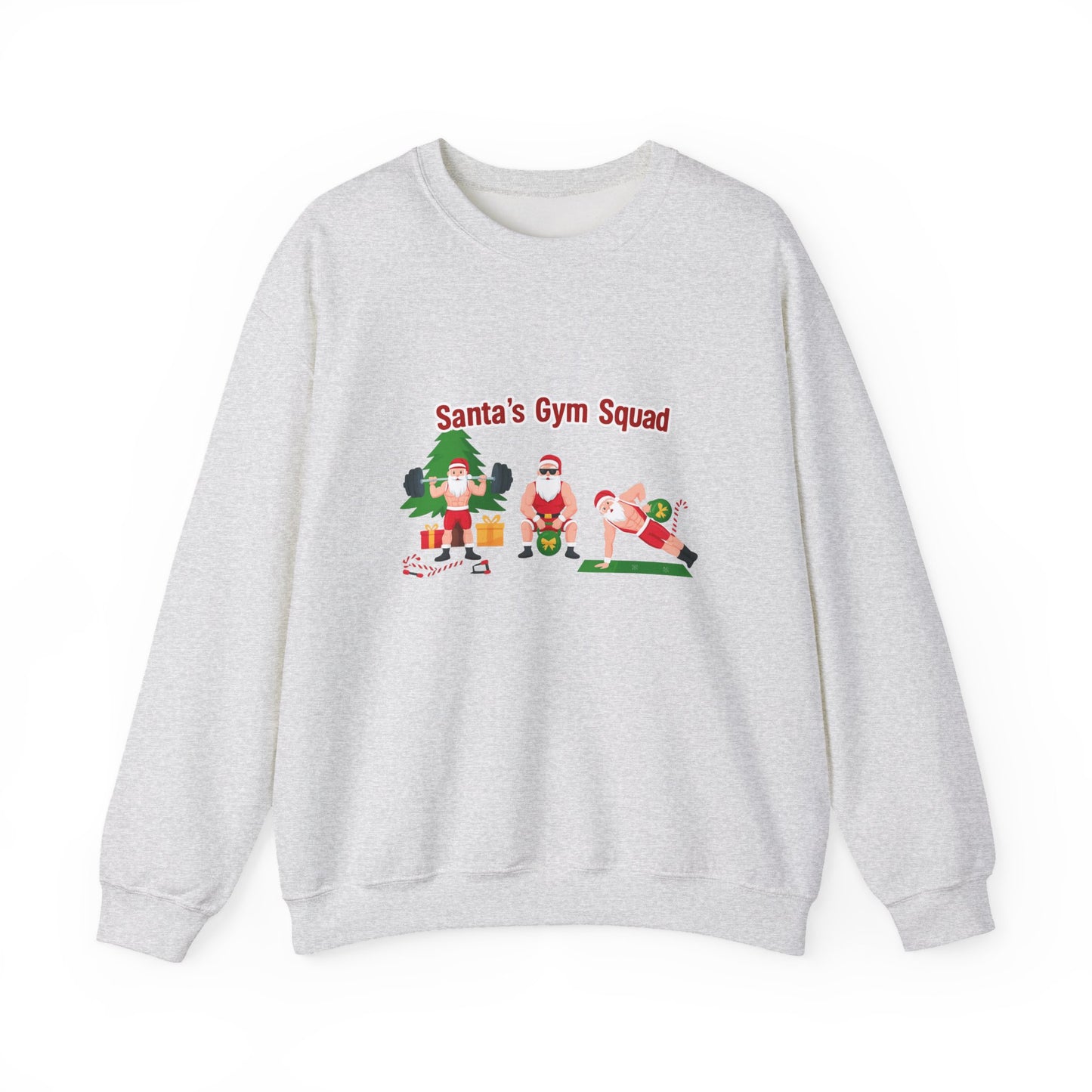 Unisex Heavy Blend™ mw2129 | Santa’s Gym Squad Christmas Sweatshirt – Funny Workout Holiday Crewneck, Festive Fitness Xmas Gift