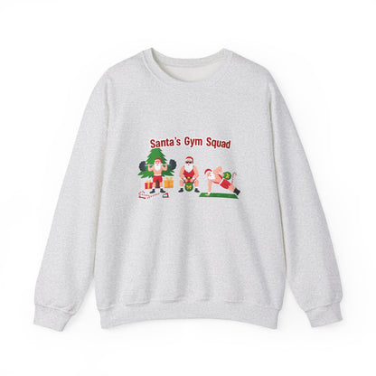 Unisex Heavy Blend™ mw2129 | Santa’s Gym Squad Christmas Sweatshirt – Funny Workout Holiday Crewneck, Festive Fitness Xmas Gift