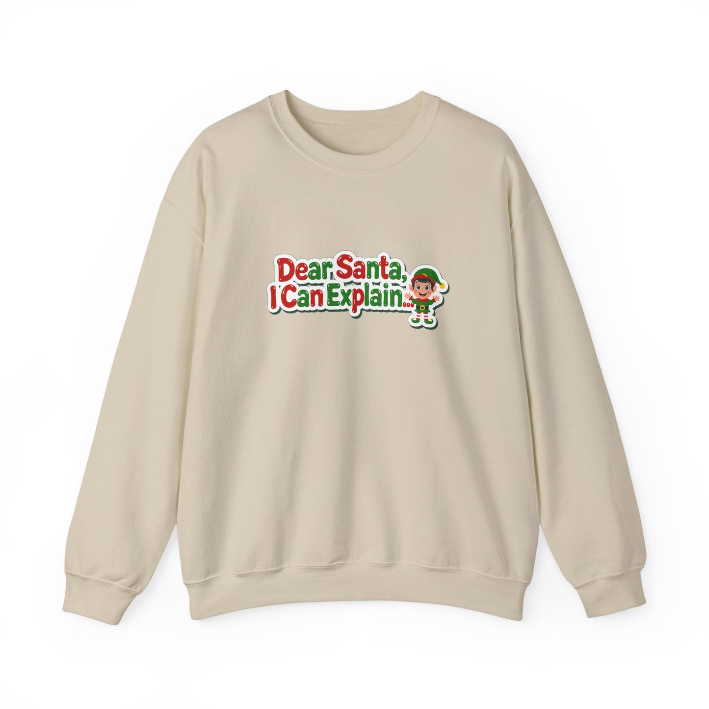 Unisex Heavy Blend™ mw2072 | Dear Santa I Can Explain Sweatshirt – Funny Christmas Elf Holiday Crewneck, Festive Winter Pullover