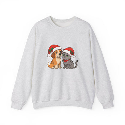 Unisex Heavy Blend™ mw2098 | Santa Paws Dog & Cat Christmas Sweatshirt – Cute Holiday Crewneck, Festive Xmas Gift for Pet Lovers