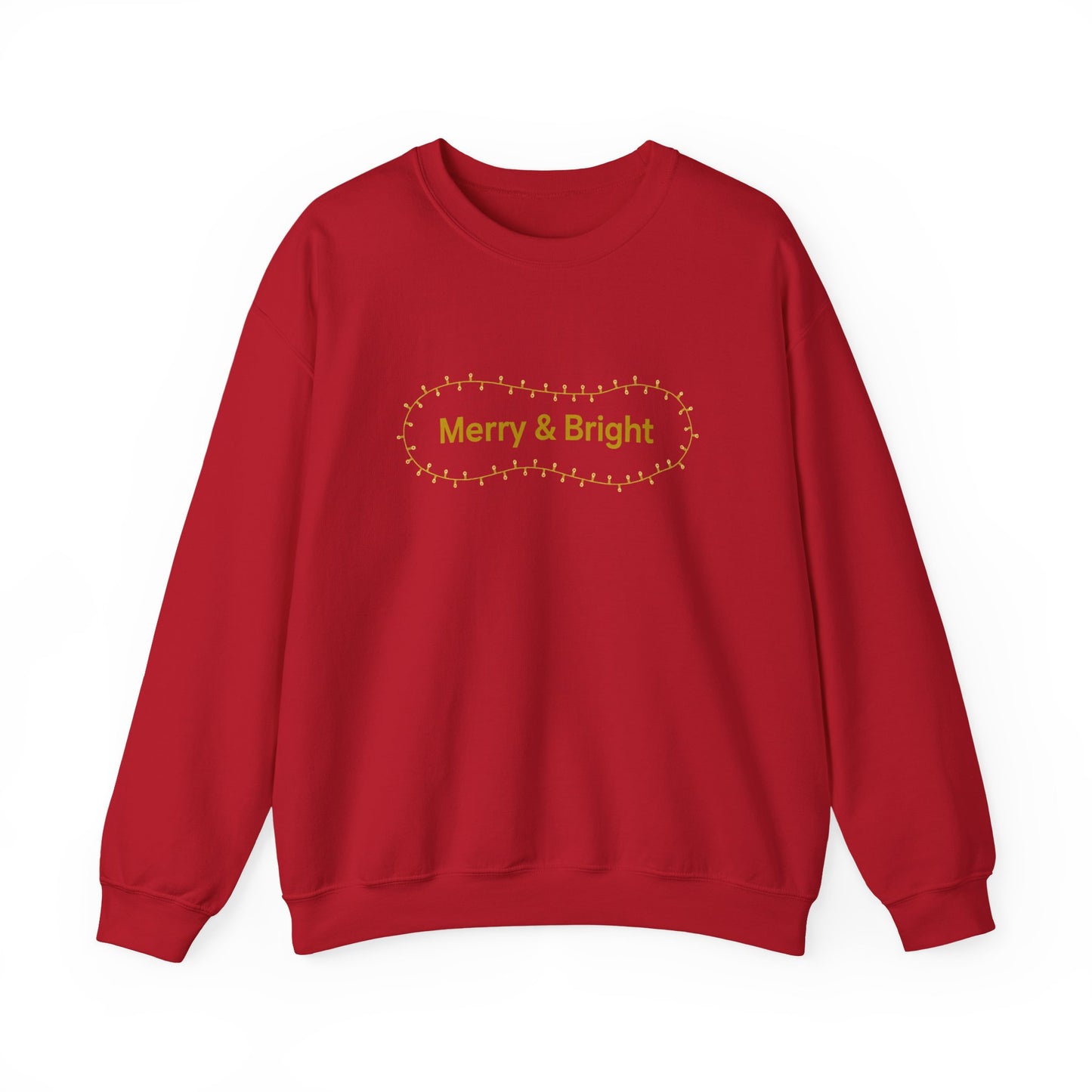 Unisex Heavy Blend™ mw2064 | Merry & Bright Christmas Sweatshirt – Minimalist Holiday Lights Crewneck, Festive Winter Pullover Sweater