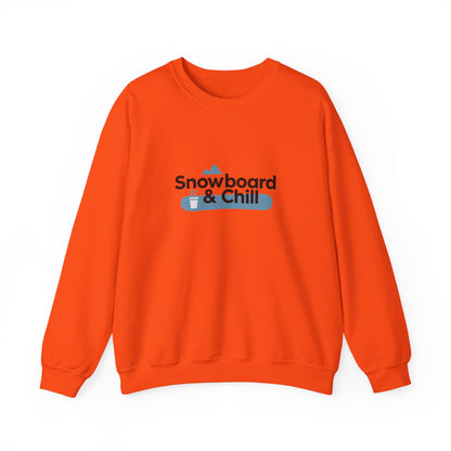 Unisex Heavy Blend™ mw2123 | Snowboard and Chill Sweatshirt – Funny Snowboarding Winter Crewneck, Cozy Gift for Ski & Snowboard Lovers