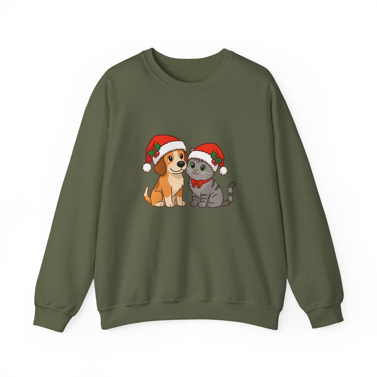 Unisex Heavy Blend™ mw2098 | Santa Paws Dog & Cat Christmas Sweatshirt – Cute Holiday Crewneck, Festive Xmas Gift for Pet Lovers