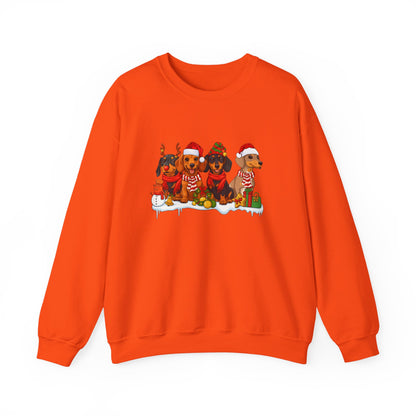 Unisex Heavy Blend™ mw2011 | Dachshund Christmas Sweatshirt – Cute Sausage Dog Holiday Crewneck | Funny Unisex Winter Gift