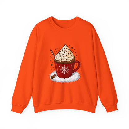 Unisex Heavy Blend™ mw2056 | Hot Cocoa Christmas Sweatshirt – Festive Holiday Mug Crewneck, Winter Hot Chocolate Pullover Sweater