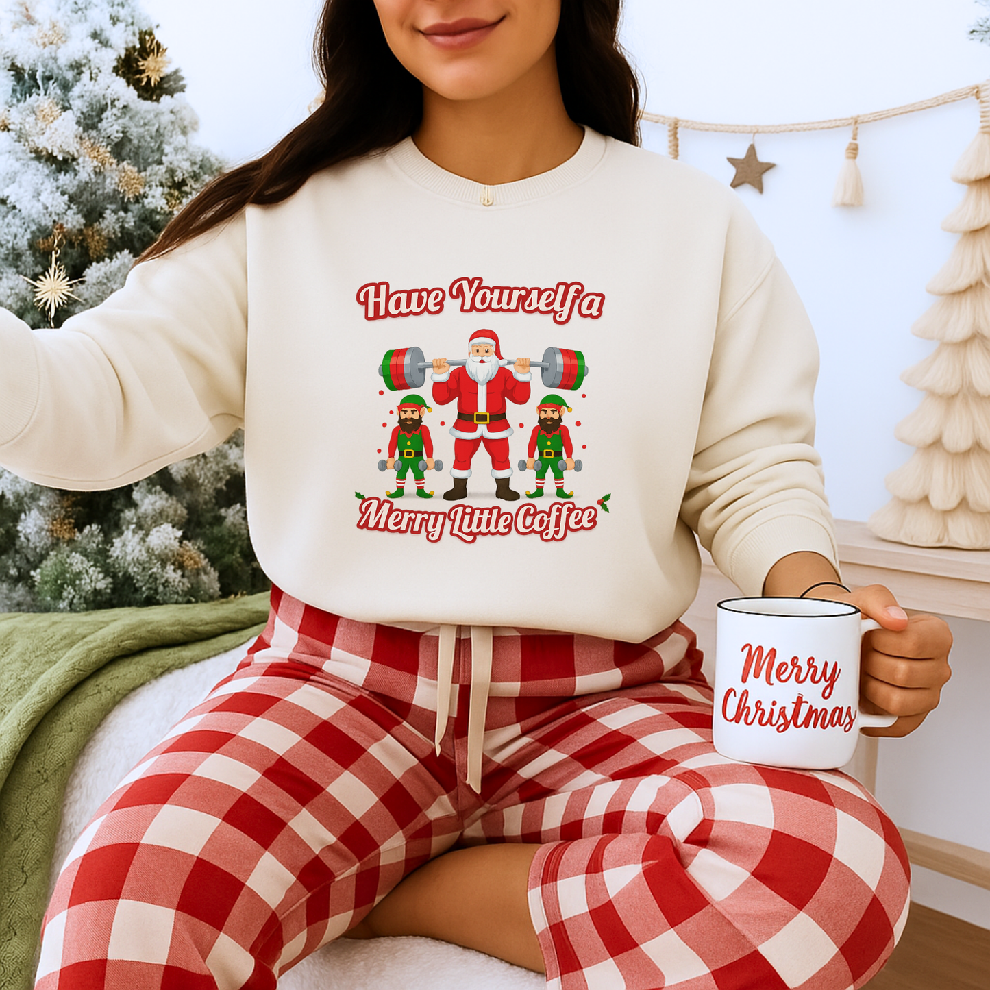 Unisex Heavy Blend™ mw2130 | Santa’s Gym Squad Christmas Sweatshirt – Funny Workout Holiday Crewneck, Festive Fitness Xmas Gift