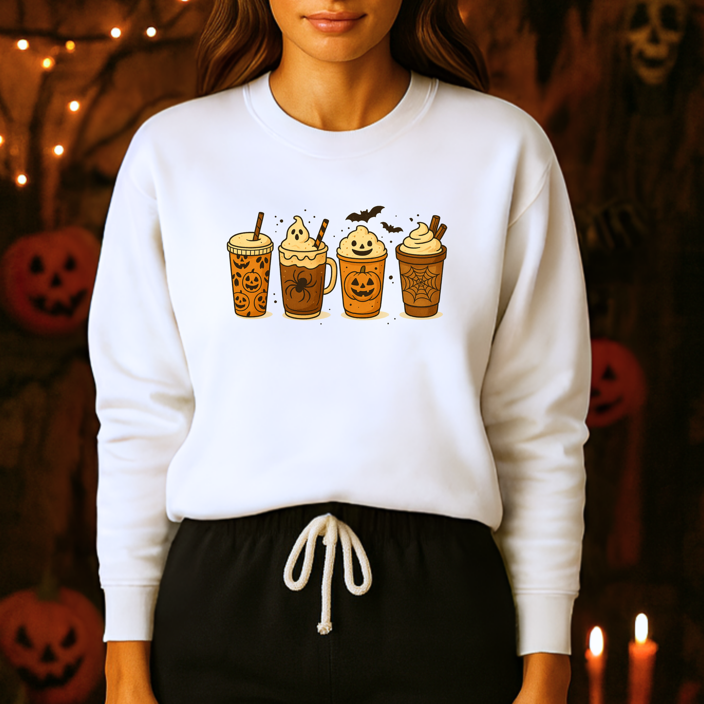 Unisex Heavy Blend™ Spooky Season Coffee Sweatshirt – Pumpkin Latte Halloween Vibes | mw1017