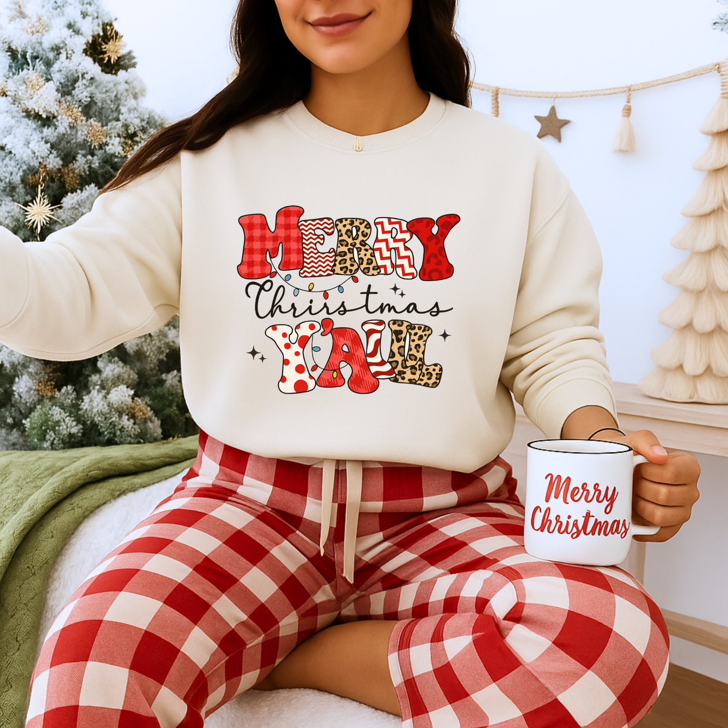 Unisex Heavy Blend™ Merry Christmas Y’all Sweatshirt – Southern Holiday Crewneck | Festive Unisex Winter Gift | mw2003