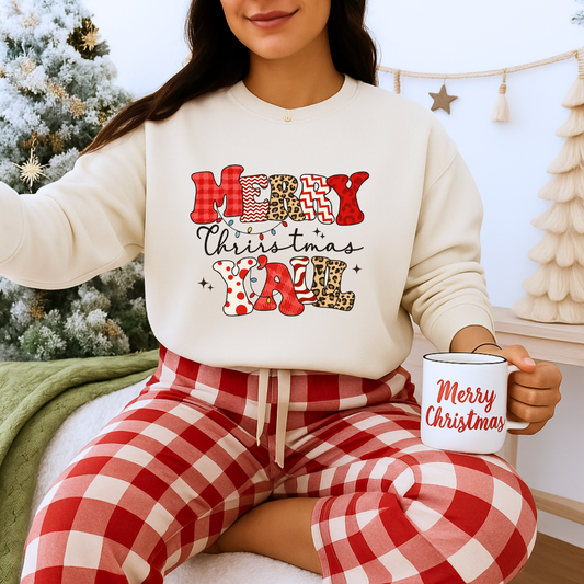 Unisex Heavy Blend™ Merry Christmas Y’all Sweatshirt – Southern Holiday Crewneck | Festive Unisex Winter Gift | mw2003