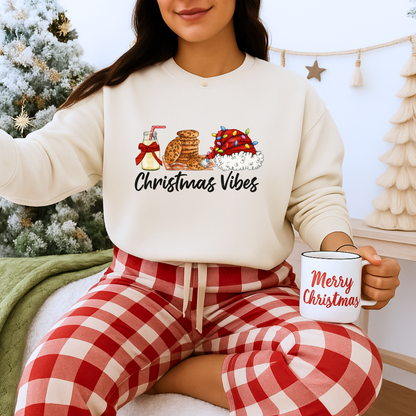 Unisex Heavy Blend™ mw2029 | Christmas Vibes Sweatshirt – Festive Milk & Cookies Holiday Crewneck | Cozy Unisex Winter Gift