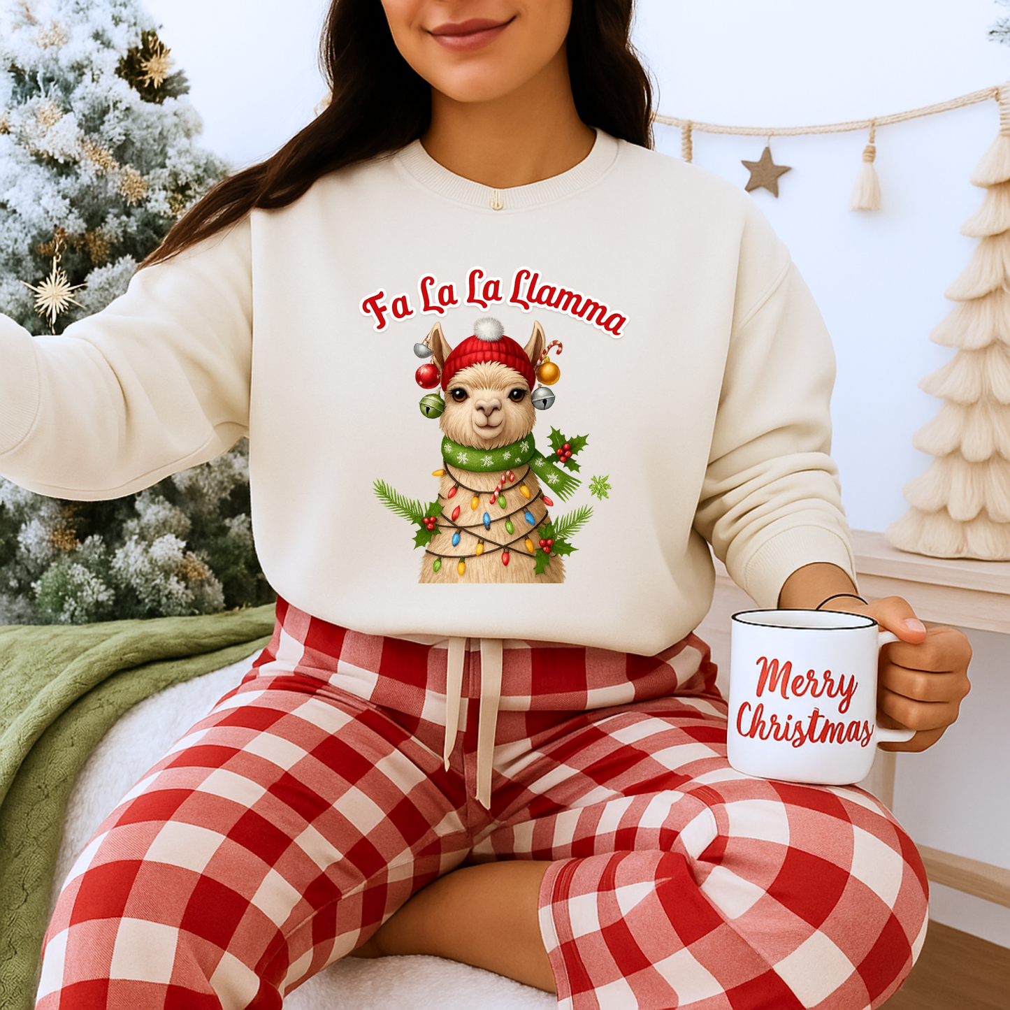 Unisex Heavy Blend™ mw2125 | Fa La La Llama Christmas Sweatshirt – Funny Holiday Llama Crewneck, Cute Festive Xmas Gift
