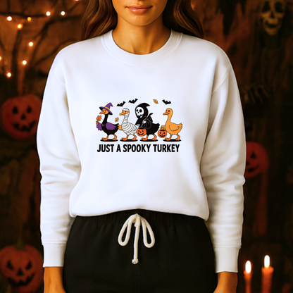 Unisex Heavy Blend™ Just a Spooky Turkey Sweatshirt – Funny Halloween Crewneck | mw1025