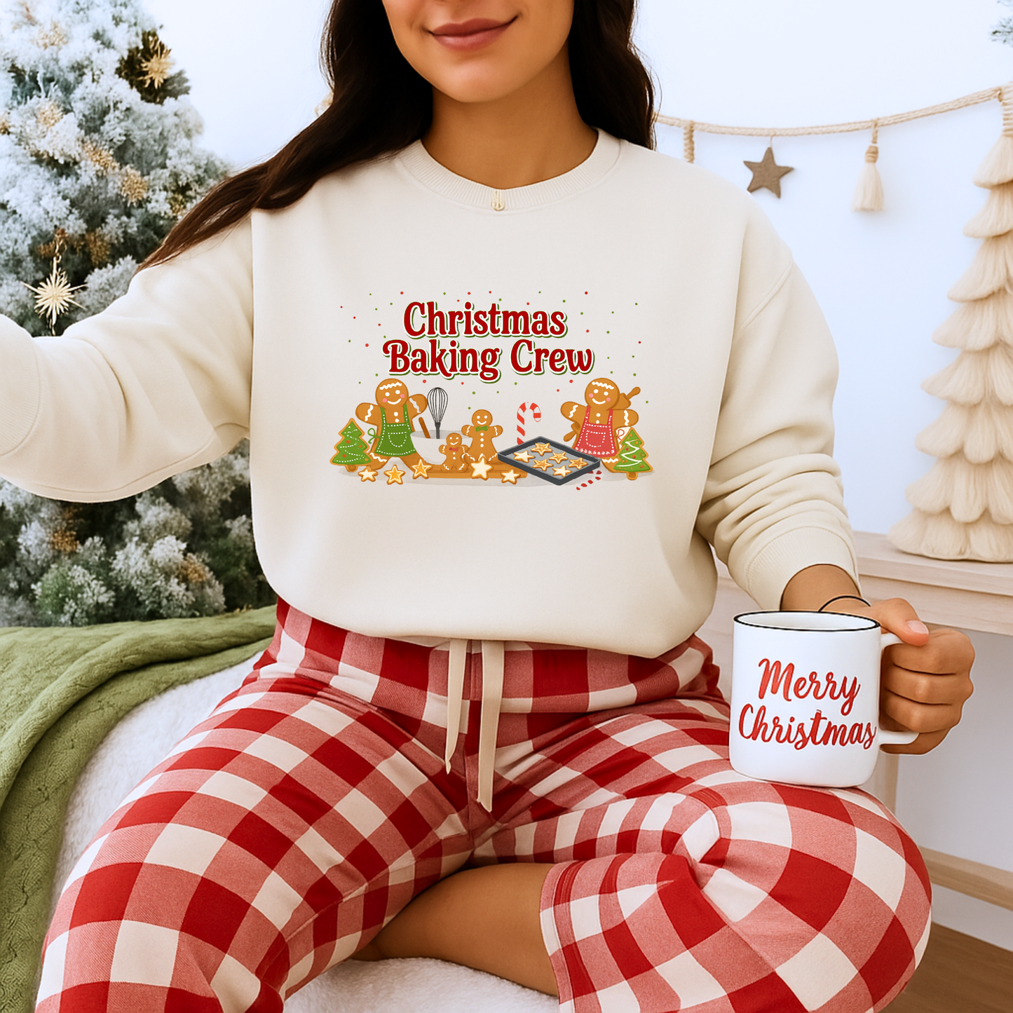 Unisex Heavy Blend™ mw2091 | Christmas Baking Crew Sweatshirt – Cute Gingerbread Cookie Lovers Holiday Pullover, Matching Family Christmas Outfit