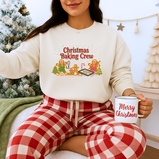 Unisex Heavy Blend™ mw2091 | Christmas Baking Crew Sweatshirt – Cute Gingerbread Cookie Lovers Holiday Pullover, Matching Family Christmas Outfit