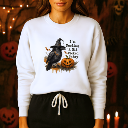 Unisex Heavy Blend™ Halloween Raven Sweatshirt – I’m Feeling Wicked Pumpkin Witch Design | mw1005